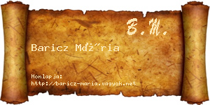 Baricz Mária névjegykártya