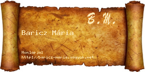 Baricz Mária névjegykártya
