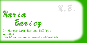maria baricz business card